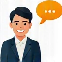 Ikona usmívající se osoby s bublinou řeči symbolizující komplexní podporu